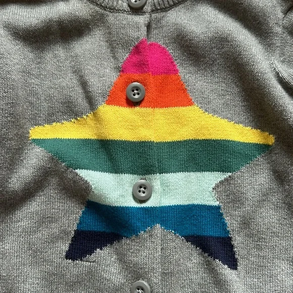 Hanna Anderson Girls Star Cardigan 4T - Picture 2 of 4